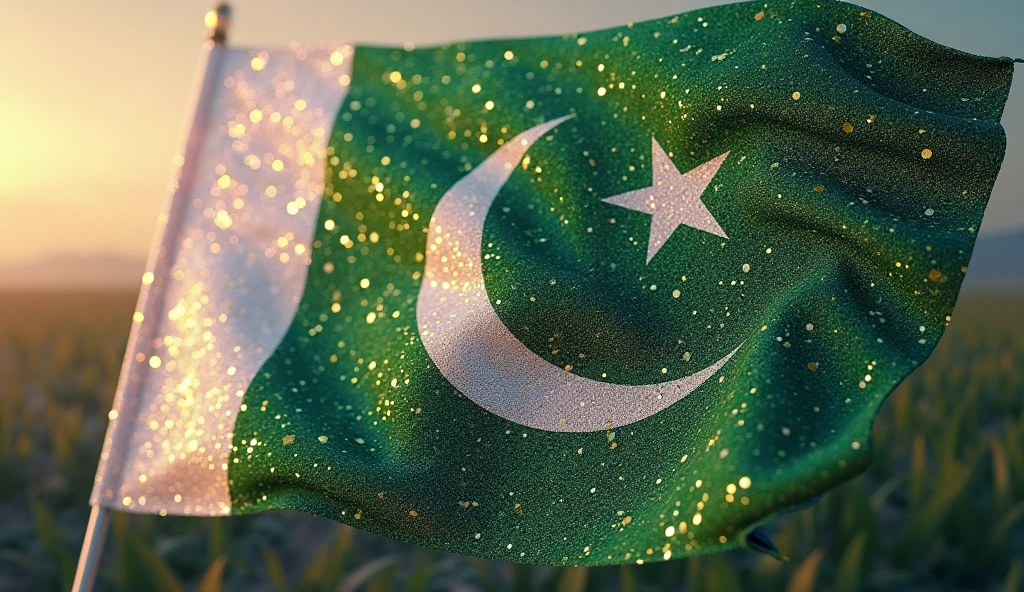Pakistan Flags and fire works
