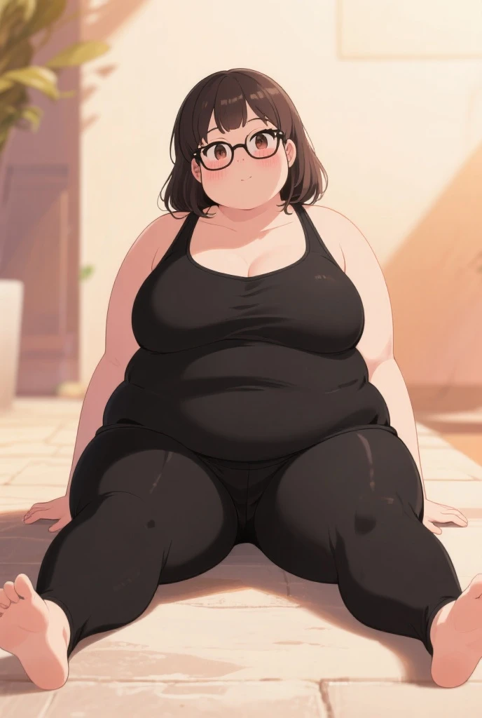 (Morbidly obese:1.1)Panties(Freed breasts), nsfw, sagging , pink nipples, Mature, milf, middle aged, 1girl, solo, black hair, straight black hair, glasses, looking at viewer (goth:1.0), gothic, pale skin, red eyes (massive sagging breasts:1.1), hands on sides, thin, on top pov,face sitting , Round face, double chin, fat chin, fat cheeks, fat neck, round face, SSBBW, flabby arms, round face, double chin, fat double chin, big double chin, fat neck, chubby cheeks, fat thighs, fat calves, morbidly obese, flabby , giant , large belly, obese, fat face, belly, double chin, obesity, flabby breasts, fat arms and legs, fat everything,