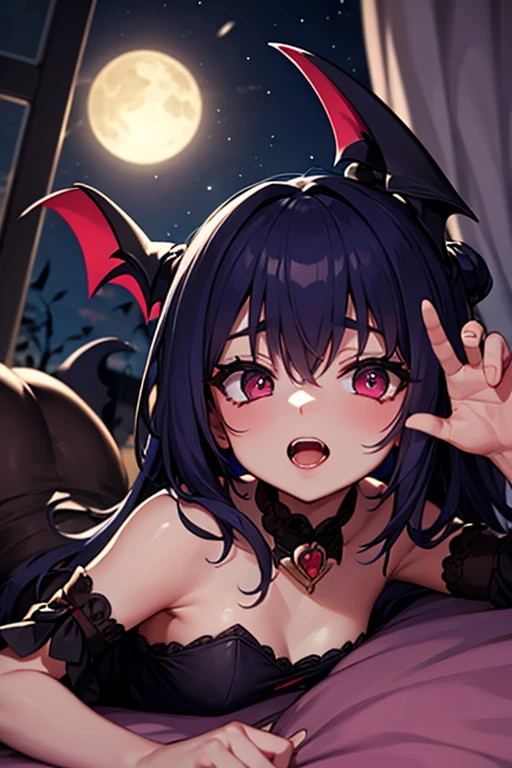 cute face Angle from directly below Colossal tits Seduction poses、A smile Pink Mist Charm Magic all pink room Front Angle gargantilha Cute Dresses Vampire Princess Room a bed little bat flying Predator during night I'm lying down Pose with arms outstretched Angle of hugging Ahoge