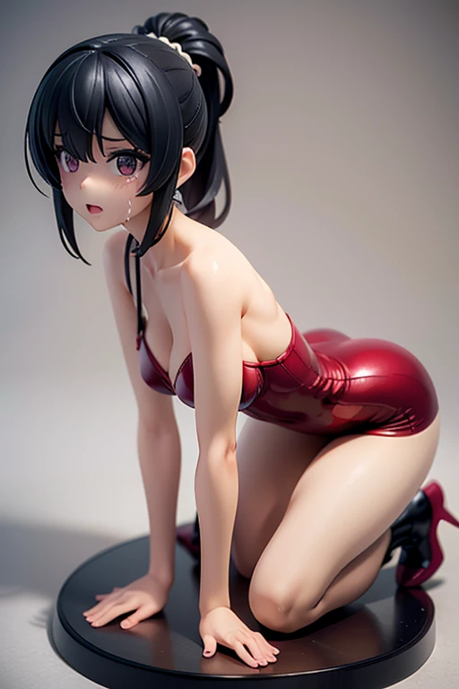 nude,Completely naked,30-year-old woman、Mother,Married women,whole body、Black Hair,Short Hair,Short Hair,Very Short Hair,slender,Slender,、Hands behind back、back、Ass、back view