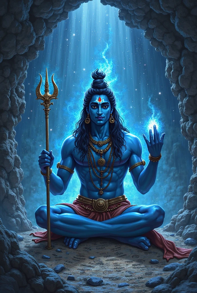 Lord Shiva smile with trisulam and universe