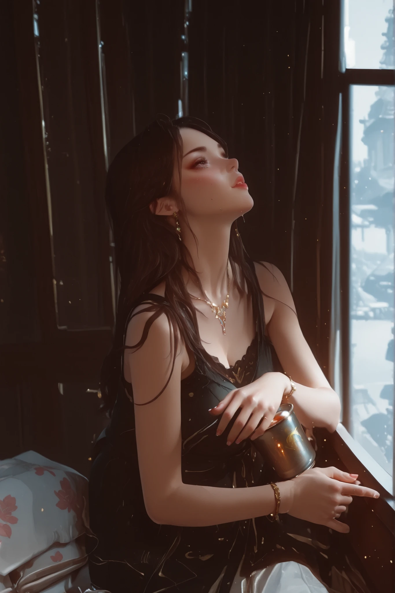 Change to a full-body photo of a woman,G cup,Perfect Details,has exquisite facial features, Clothes are exquisite , Game Character Design ,3D Rendering