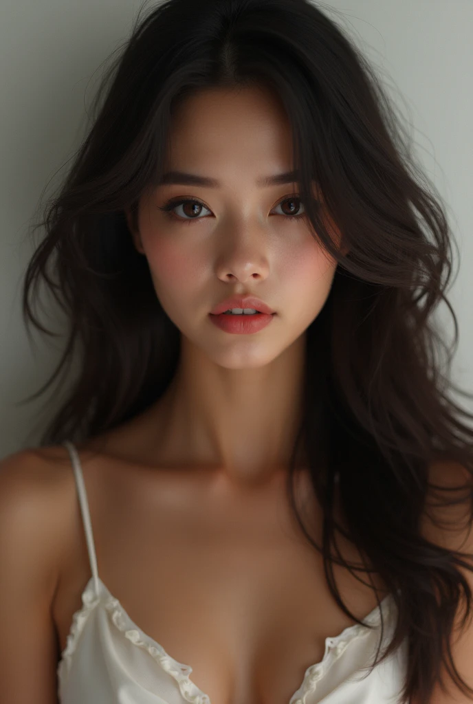Thai cute girl 18years
 beautiful delicate face, ethereal beauty, soft portrait, beautiful portrait image, 
feminine beautiful face, portrait soft light, beautiful asian girl,
long dark hair, pale skin, red lips, gentle smile, medium face, full body swimsuit and swimsuit photo,,standing full body, Stand and look forward.
portrait soft low light, gorgeous face portrait, very pretty face, large eyes , (beautiful bra, C shape), 