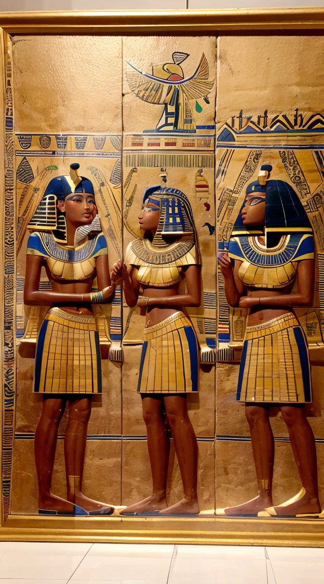 Egyptian art related to mythology(Ra and Horus)