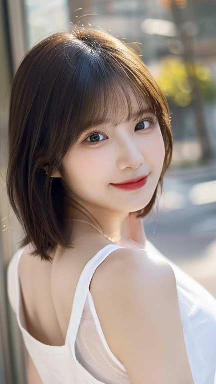 Tabletop,(Highest quality, masterpiece:1.2), Very detailed, High resolution, 8k wallpaper, Perfect dynamic composition, Fine and beautiful eyes, Medium Bob, Black underwear:1.2, Small breasts, Natural color lips, Bold sexy pose, A shy smile, 20-year-old, Cute Woman, Cute Style,