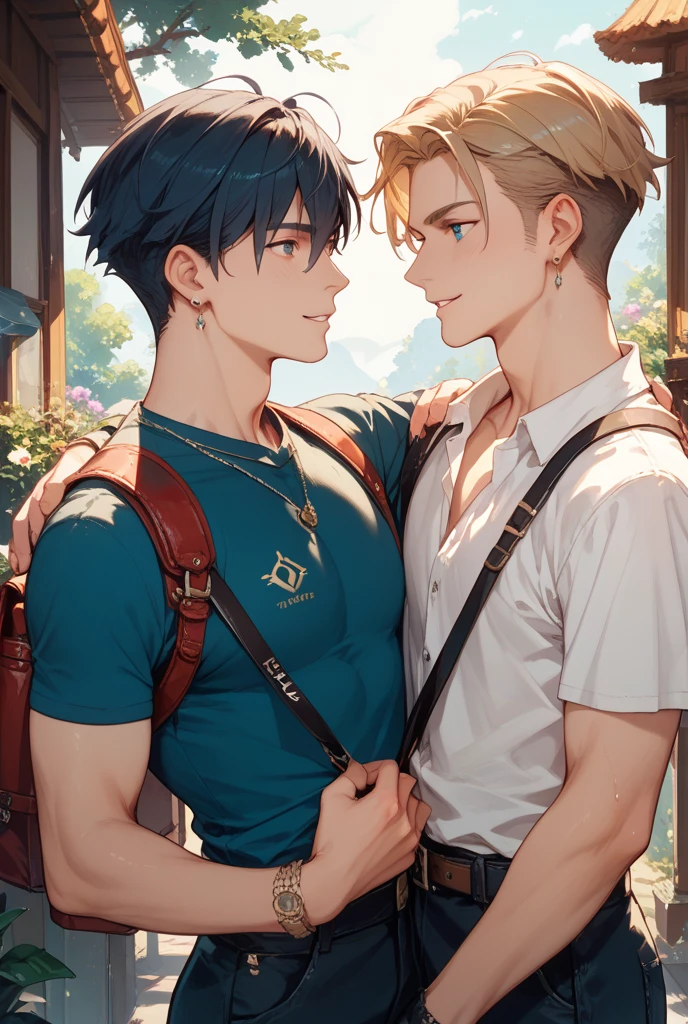 (Masterpiece), (best quality), ((super-detailed)), (shotaoni:1.5),((1 naked tini 8 years old shota boy and 1 adult mature male wearing shirt and no pants )), (gay), looking at another, (The boy in power)、Adult male obeying the orders of the master boy, Pompous and smug children, no pants below, cuddle, try to kiss, huge penis expose(1:1) , detailed long big penis, big ass,