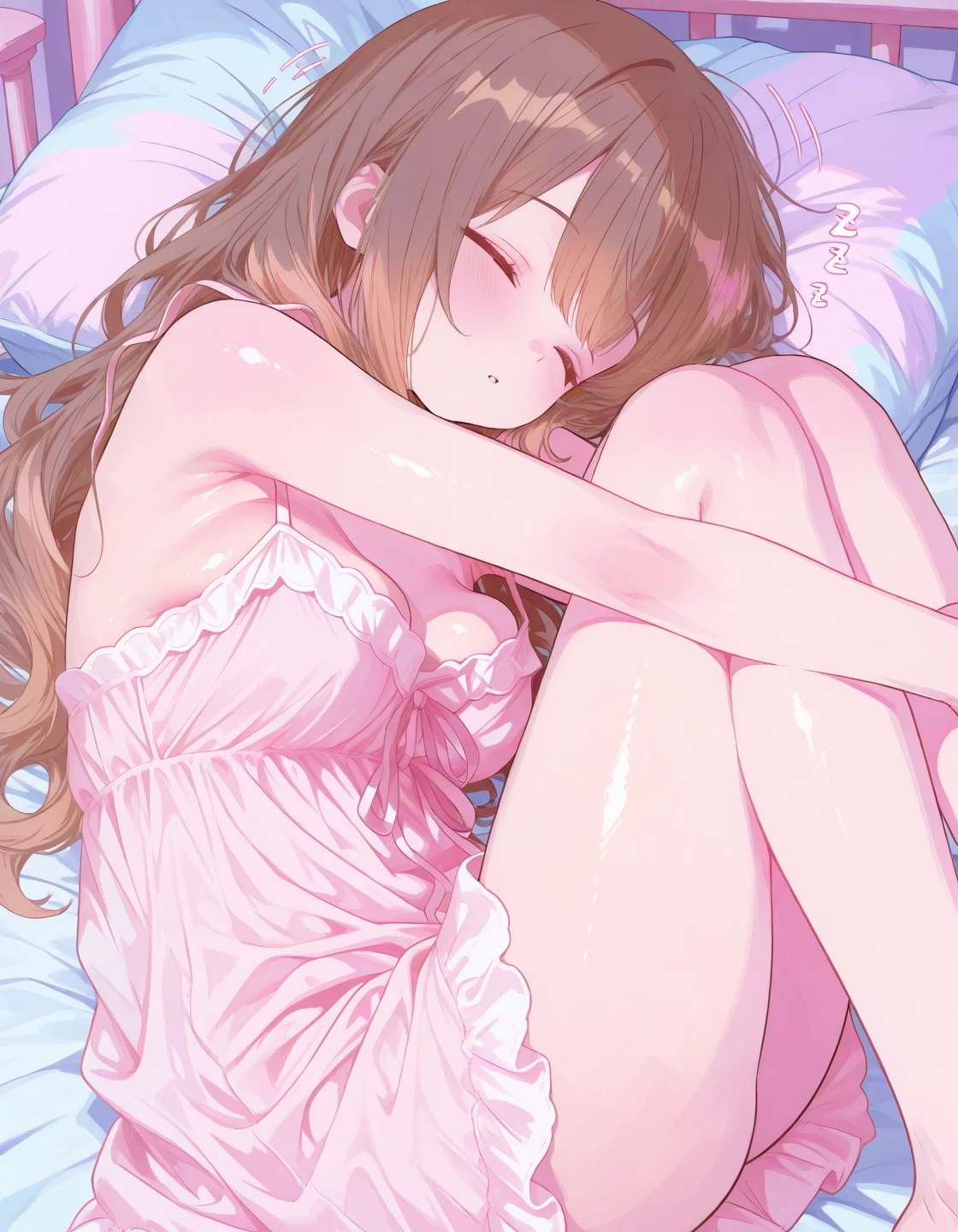 ((masterpiece)), highest quality, absurd, Super detailedな, holographic, cowboy shot, golden ratio, super cute girl, mature woman, idol girl, Super beautiful Asian girl with very beautiful purple glowing eyes, Beautiful shining brown colorful hair, high ponytail, table top, super huge breasts(K UHD、RAW photo、highest quality、masterpiece11.4)、(realistic、Photoreal:1.37)、、(micro:1.4)lace panties、watching from a distance、big breasts、((sleeping sideways on bed))、sleeping sidewayessy hair、medium hair、(pink blush)、(illuminate)、[[spread legs、spread your legs]]、(solo)、dynamic pose、((erect nipples))、(female pubic hair)、(puffy eyes:1.3)、 (slim legs)、nffsw、Highly detailed ambient occlusion、natural and harmonious composition、1 girl, 1 person, Are crying, (light smile:0.5), look up, brunette hair,blonde、shortcut、 big and full breasts, , in bushes, spread your legs, juice,table top, Ultra-fine illustration, highest quality, particles of light, Super detailed, 8k wallpaper, messy hair, shiny hair,, shiny skin, Tail face with delicate lines, (naked, full nude), (outdoor, forest, Narrow River), sunlight, Shadow, orgasm face, To do, closed my eyes, blush, arched back, (vagina), hetero, (girl with legs spread, (terrifying :1.7), (cum shot:1.2), NSFW,fine illustration, highest quality, particles of light, Super detailed, In 8K