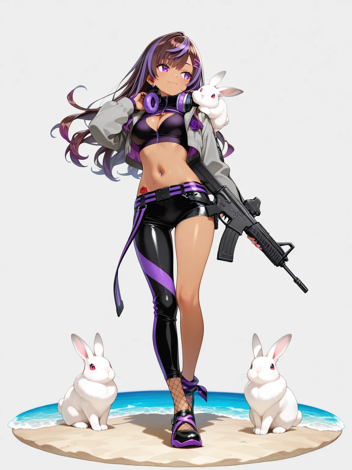 anime girl with bunny ears and a bow holding a gun, from girls frontline, bunny girl, from arknights, reisen udongein inaba, with bunny ears, from the azur lane videogame, neferpitou, azur lane style, fine details. girls frontline, characters from azur lane, with big rabbit ears, pixiv 3dcg