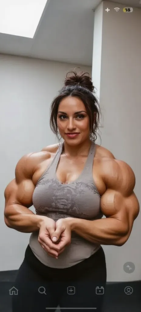 best quality, ultra high res, photoshoot, (photorealistic:1.4), best quality, ultra high res, photoshoot, (( bodybuilder girl, muscle girl, full body picture )),(photorealistic:1.4), 1girl, "Visualize an irresistibly beautiful girl with a square face shape, radiating confidence and allure. Her light brown skin glows with a natural warmth, accentuated by a stunning makeup application. Picture perfectly contoured cheekbones, a flawless blend of eyeshadows enhancing her expressive eyes, and a lip color that adds a touch of glamour. This artful makeup on her square-shaped face creates a mesmerizing symphony of elegance and allure, looking at viewer, cute, full body,kpop idol,light smile,