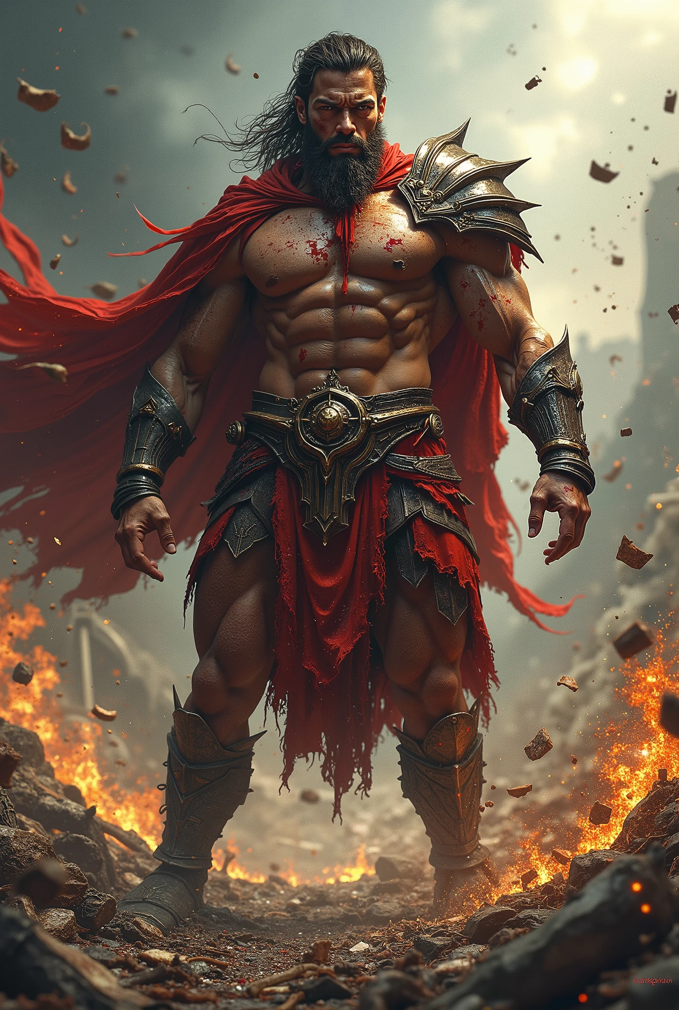 God Ares with armor