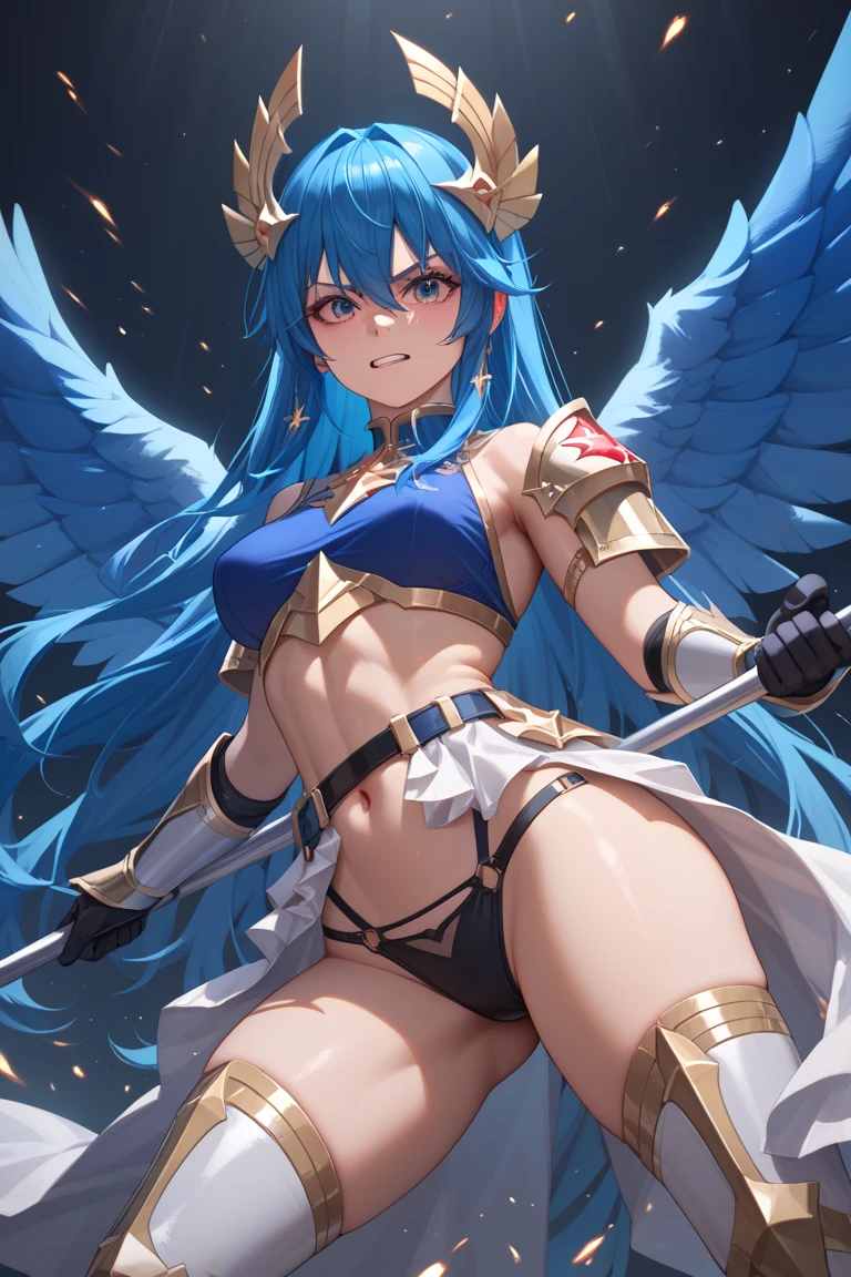 1 woman, spreading her wings, wearing a coat of white feathers,,, Wings full of the back, Radiant Hello, long hair flowing, Mechanical wings dancing delicately at the waist, Medium Figure, Sunken navel, curtains of white feathers on the pelvis move slightly,,, Mini wings scattered on the body, multiple wings with a yellow sheen,, Soft yellow fire between the wings.(((8K,masutepiece,Best Quality))), maxiskit, dress conservatively 1 girl, Solo, Full body, wide shoot,BREAK、(((Cute angel flying in the blue sky))), Fantasy, Big Angel Wings, Big smile, Blue long wavy hair, Blue hair, Delicate eyes, beautifullydetailedbackground, BREAK、(Above the clouds in the blue sky), (2 large feathers:1.3), Lens Flare,Best Quality, (masutepiece:1.2), Illustration, absurderes,
(1girl in, Solo), (Beautiful detailed girl),
Guan Yinping, Black hair, Brown eyes, Hair Ornament, Hair Flower, Small breasts,
Green top, Bare shoulders, Black collar, Black corset, Red skirt, Fingerless gloves, Green boots,
in bamboo forest, chinese architecture, stream,
Looking at Viewer, which are full of confidence, Smile,battlemech,(Blonde girl),Glowing blue eyes,Blue Light Energy Longsword,Galactic,Mechanical and exquisite,((Blonde Beauty))pubic detail,mech wings,elegent,Blue Mecha,Glowing blue-blue eyes,(Stocking Heels),land,Mechanical and exquisite,pubic detail,mech wings,elegent,The tree々,There are hands and feet,angled,angled,immensity,Wind,hazy,Mecha's eyes glow blue,Blue Mecha,Glowing blue-blue eyes,Holding the sword of delicate light energy,Skysky,Mechanical and exquisite,pubic detail,Huge mech wings,elegent,The tree々,There are hands and feet,angled,angled,immensity,baiyun,hazy,Mecha's eyes glow blue,pubic detail,Winds of the future,sacredness,Cavalier,battlemech,Glowing blue eyes,Blue Delicate Sniper Rifle,Skysky,Mechanical and exquisite,pubic detail,Huge mech wings,elegent,The tree々,There are hands and feet,angled,angled,immensity,baiyun,hazy,Mecha's eyes glow blue,pubic detail,Winds of the future,sacrednes