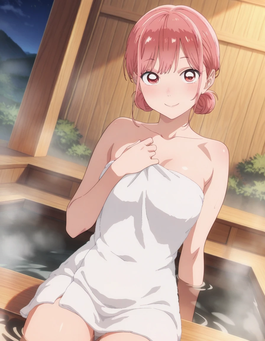 ((highest quality, High resolution, Perfect Pixel, 4k)), (1 girl), (Beautiful Anime Girls),
Watching the audience,
Perfect body,
yuigahama yui, (Big Breasts:1.5)、Detailed eyes、Brown eyes、、
(blush:1.5)、
(Naked bath towel)、White towel、
Depth of written boundary、Upper Body、
Focus on the chest、(Sweat:1.5)、steam、Fever、Estrus、Close ~ eyes、
In the sauna、dark、