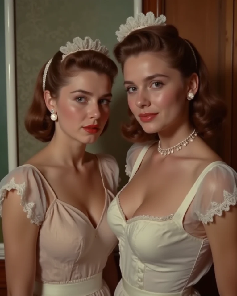 a photo of caraBuo1 wearing a milk maid dress, (red milk maid dress), (upright pin curl hairstyle), (blonde hair), (kitchen background), elegant, highly detailed. vibrant, photorealistic, realistic, sharp focus, 8k
