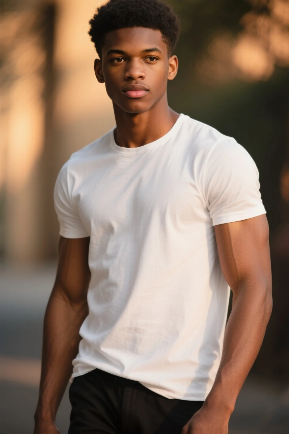 realistic and naturally handsome black american male model, Background'a luxurious house, mannequin portant une veste en cuir. shaved hair, Brown eyes, image confortable, toe, High quality.