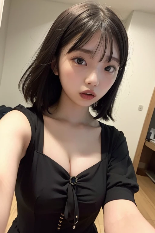 Random Pause, Mix 4, (8k, Original photo, Highest quality, masterpiece: 1.45), (Actual, Vibrant: 1.37), Round Glasses、Skinny Japanese woman, One Girl, charm, Inside your room, Professional Lighting, Photon Mapping, Radio City, Physically Based Rendering, Gradient black hair, Short Curly Hair, good looking, , The T-shirt is transparent,Torn clothes、 High resolution, 1080P, (Beautiful Face), (Detailed facial depiction), (Detailed description of the hand), (Detailed CG), Extreme light and shadow, Messy Hair, Lots of details, (exquisite features), (Highest quality photos), (Beautiful Eyes), Look in front of you, Thin clavicle,China dress