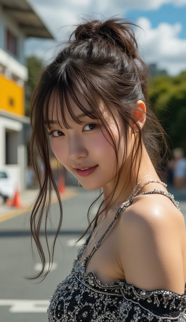 ((Real women)), Black Hair、folder、Round eyes、False eyelashes、Light wavy hair, correct、Darker lipstick、Striped Hair、Brown Hair、Red Hair、Blue Hair、Dark blue hair、Gradient Hair、Asymmetrical Hair、Hair behind the ear、Crossed bangs、Long Hair、とてもLong Hair、Straight bangs、Hair up on one side、とんでもなくLong Hair、Valletta、Sunglasses under the eyes、Light brown eyes、Ring Eye、Round eyes、Compensate、Wicked Smile、A light smile、Surrealism、Cast a Shadow、Anaglyph、Stereogram、Character Portrait、Subjective、Atmospheric perspective、Film Grain、Backlight、Exposure、Lens flare、Very detailed、最high quality、超High resolution、超High resolution、Very detailed、Very realistic, masterpiece、correct、Textured skin、high quality、最high quality、Awards、32k, 髪のfolder、A light smile、Redness in the ears、correct、odor、Surrealism、Cast a Shadow、Subjective、Shine、360° View、Very detailed、最high quality、超High resolution、解剖学的にcorrect、masterpiece、Emphasize the chest、High resolution、最high quality、High detail、Long eyelashes、A slight blush、Compensate, ((Full Body Shot:1.6))、Various poses、