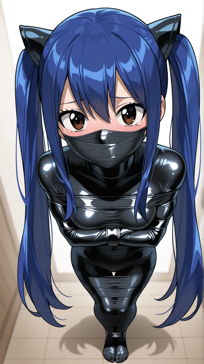 masterpiece, best quality:1.3),blue suit,blue belt,portrait,close up,((interview,mic)),sitting,line up,1girl,spaceship,space shuttle,space,blue suit,ponytail
mummification,mummified,(middle breasts),belt,leather,bondage,(gagged:1.2),arms behind back, bound arms, tape gag, bondage, gagged,<lora:leather:0.7> <lora:brj-stuff-tape-gag-v1:0.7>