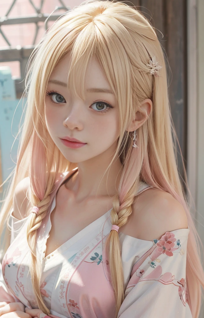 Highest quality,masterpiece, 1 girl, alone, Model shoot, wonderful, Arena, (((Portrait))), horn, Deer ears, View Users, smile, blush, hairpin,(( Braiding)), hair ornaments, ((Hair Clip)),