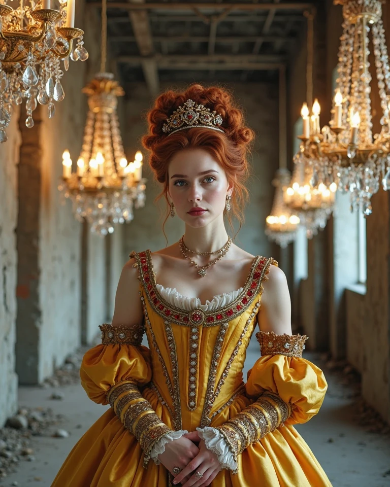 "beautiful rococo princess", elaborate gown, massive curly red rococo hair, head and shoulders portrait, finely drawn eyes, 8k resolution concept art portrait dynamic lighting hyperdetailed intricately detailed splash art trending on artstation unreal engine 5 volumetric lighting