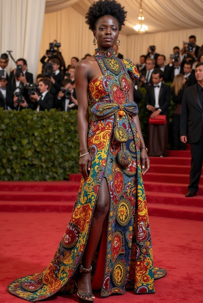 Une robe pour le met gala portée par Murielle Blanche sur le thème "CAMEROUN" 
