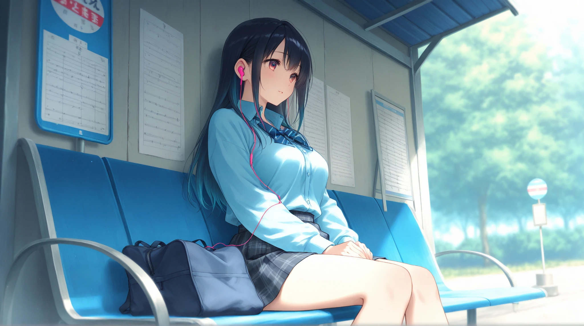 high resolution、university student、one piece、Japanese、On the bus、One girl