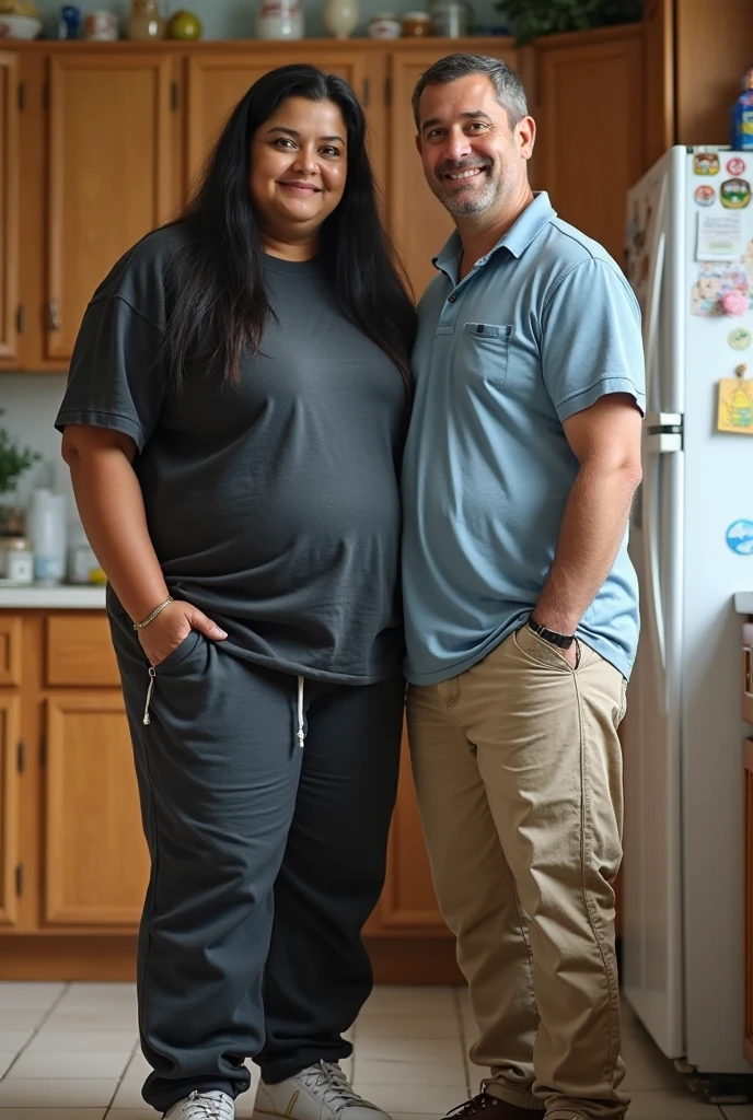 obese couple, photorealistic, 8K
