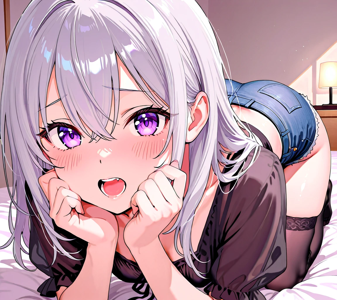 nipple,blush,semen,bukkake,fingering pussy in girl's panties,masturbation,vibrator, female ,climax,solo,bedroom,silver hair,(breast-milk),bukkake,semen,facial,ahegao