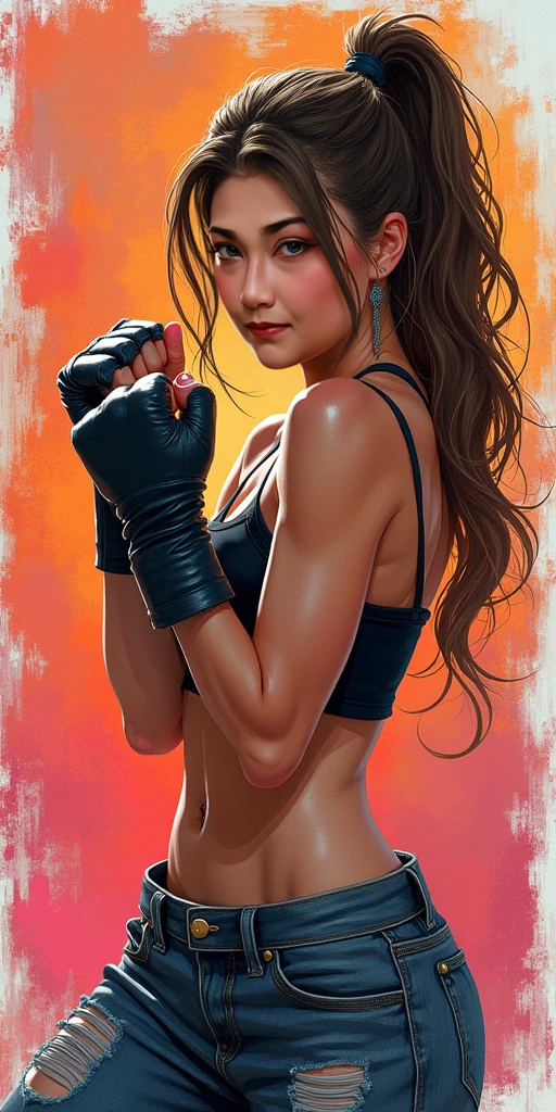 A very tall, very muscular boxer woman who is feared by everyone knocks down 10 men with one foot. This woman named Jane falls in love with one of them.