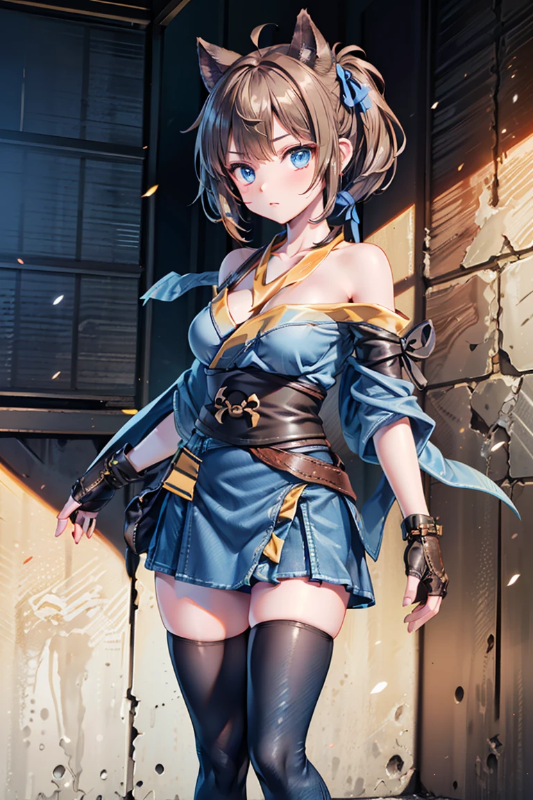 Brown hair,short hair,bigbreast,mini skirt,wanwan_at