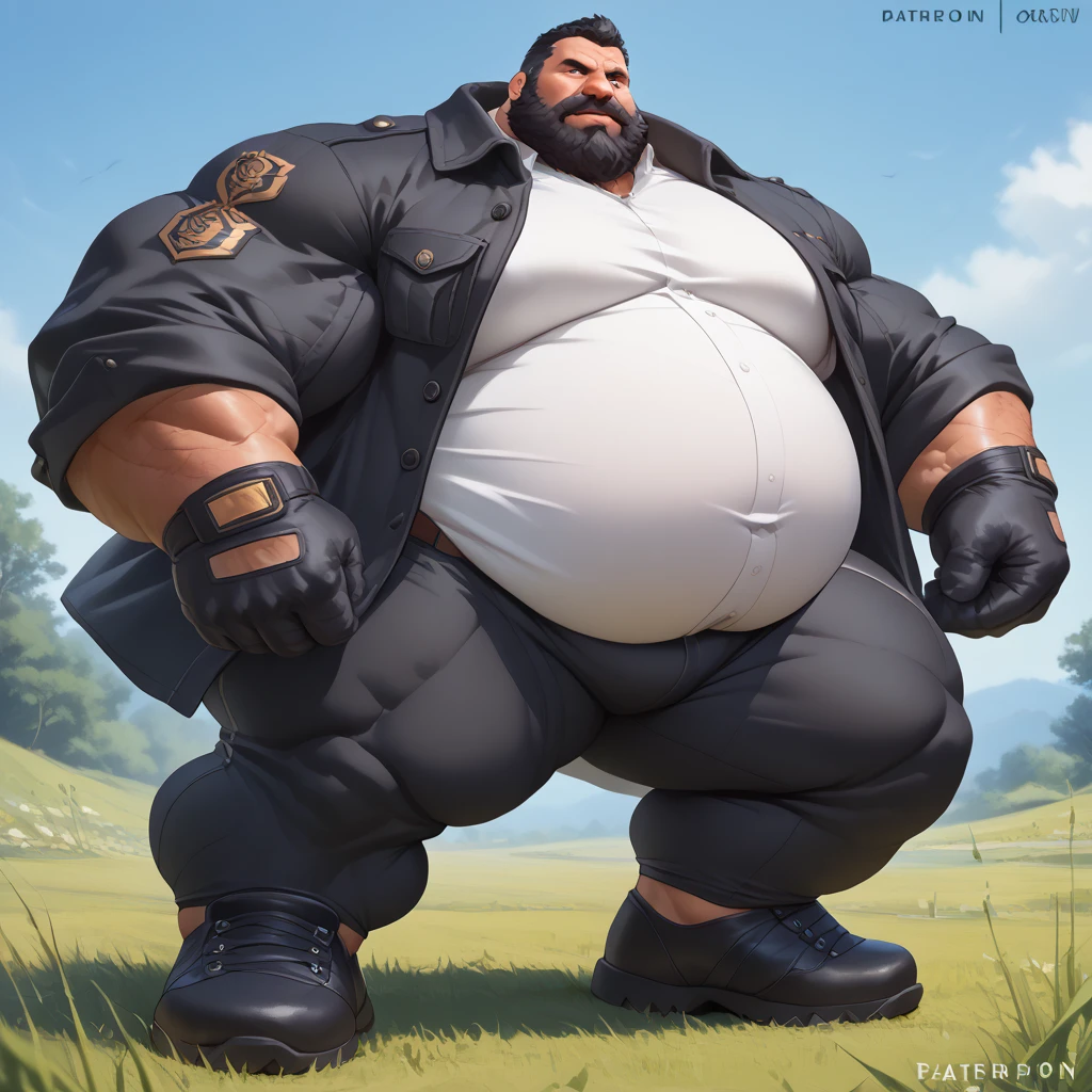 ((( Personagem : Eduardo is plump, chubby, with extremely thick thighs, a large belly, fat, he is 56 years old, He's wearing gray sweatshirt shorts, camiseta preta aberta desabotoada com uma camiseta branca por dentro. He wears a watch, bracelet, lanyard around his neck., He is bearded, full beard, big voluminous beard, wears prescription glasses))). ((( Character Antony is plump, chubby, extremely thick thighs, large belly, fat hair and gray-haired Bara, he wears a floral t-shirt and denim shorts, ele usa pulseiras de couro preta no pulso, watch and Nordic chain around his neck he wears socks and white sneakers with blue details he wears prescription glasses))). Uma Cidade iluminada e cheia de placas de propagandas , (((vemos um bar com algumas pessoas em frente a entrada dele))), ((na fachada do bar tem uma caneca de cerveja feita com neon )), some luxury cars and Porsche are parked near the bar