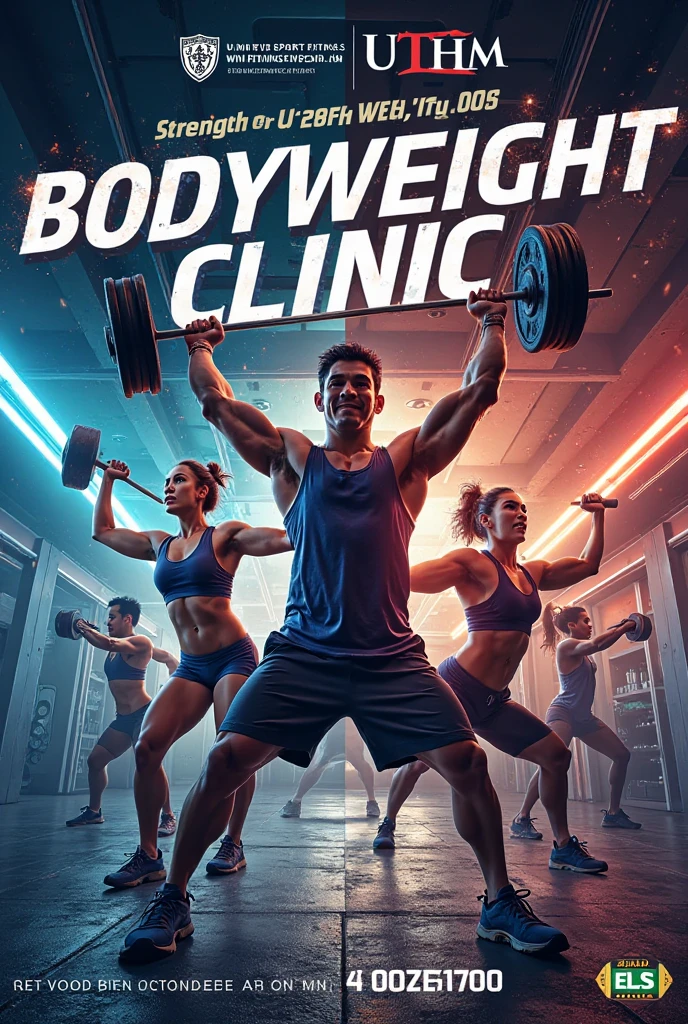 A cover for a weight training guide ebook