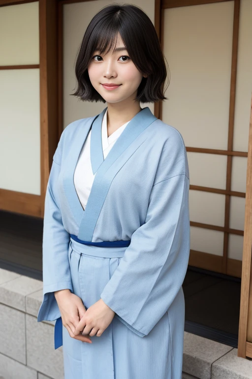 Japanese girl smiling with dimples