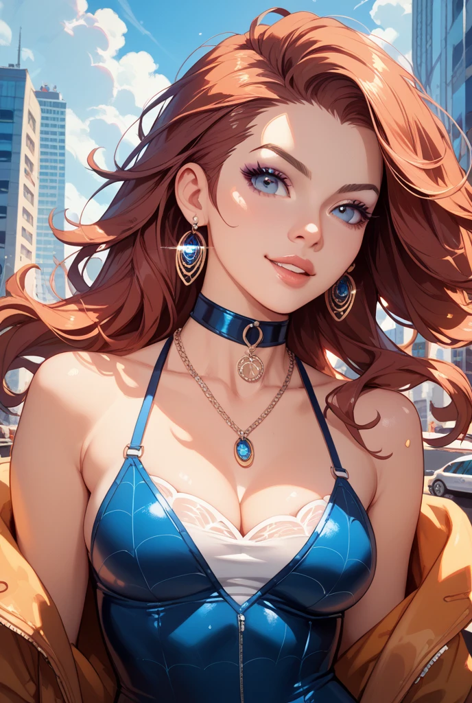 (highest quality:1.4), Very detailed, 8K, Vibrant, Best aesthetics, Accurate, (masterpiece:1.4),
BREAK
(profile, Cowboy Shot:1.2), 1 beautiful girl, 18yo, small face, beautiful detailed face, narrow waist, The beauty and danger of growing from a girl to an adult, A symbol of miraculous beauty, Graceful posture, sensual, bewitching woman, (cleavage:0.8), (coral red hair, shiny hair, 1 long single braid of hair flowing from the shoulder to the front:1.5), Swept bangs,
BREAK
(Deep Blue Dress, off shoulder, Strapless dress, Sleeveless:1.4), (small teardrop-shaped earrings made of aqua blue sapphire:1.2),
BREAK
(A fantasy world cityscape:1.4), sunny afternoon, A city resembling Venice with canals, (Leaning against the railing of a bridge over a large river), Bright lighting, Beautiful world, Blown by the gentle wind, Soft sunlight that induces afternoon drowsiness, looking side glance, (left hand on own chest, five fingers:1.2), (vivid yellow eyes:1.4), (Slit Pupils, beautiful detailed eyes, long delicate eyelashes, Meticulous Eyelash Details), (1 small heart-shaped ring pendant AND golden color:1.5),
BREAK
(hot gaze, heart-shaped lips, beautiful detailed lips, Glossy, Leaking sigh), seductive smile,