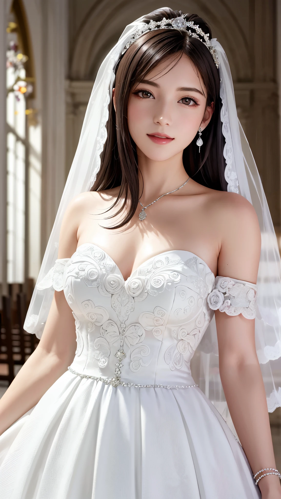 Japan woman in wedding dress with pigeons flying around her, wedding dress, wearing wedding dress, Sha Xi, romantic gown, beautiful gown dressed, flowing gown, Xision Wu, Honhwa Choe, white gown, sexy gown, fantasy long complex gown