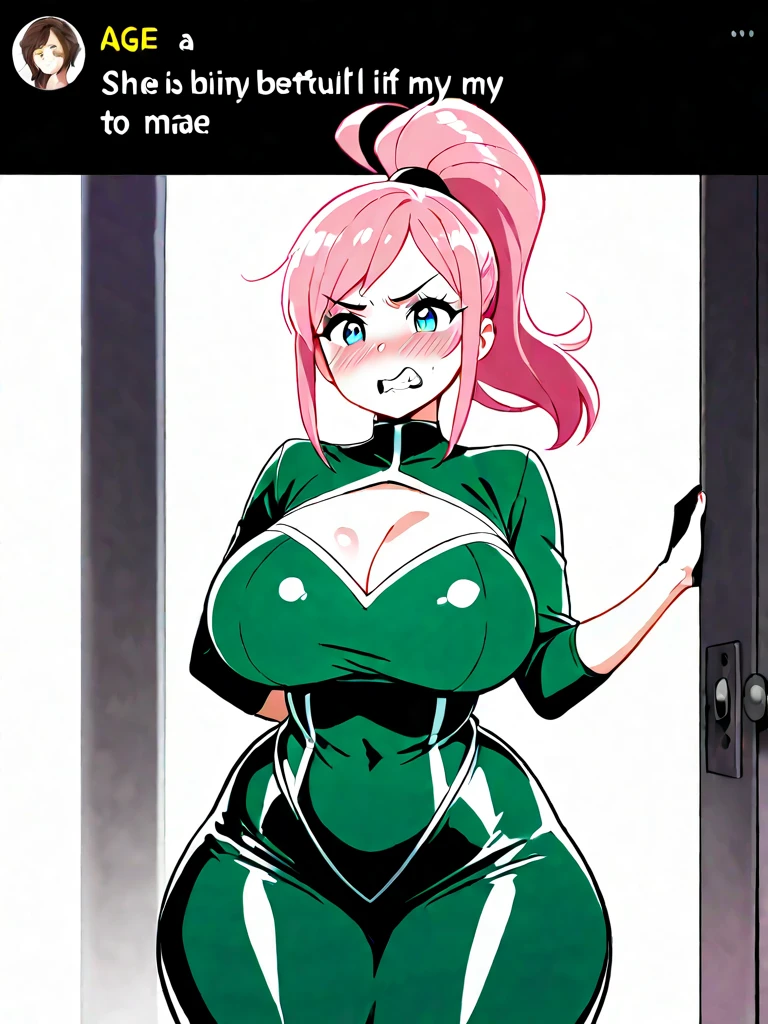 girl, Futaba, white socks, no shoes, full body pov, teasing hips posing, fetish, standing at doorframe for a seductive pose, exhilarating bulge, thicc thighs, [ k digital art ], anime artstyle, bright sun, oily shiny skin, short hair, succulent girl figure, enhanced penis gland, a fit seductive horny dickgirl, navel, underboobs, large veiny see through clothed erection, expressive eyes, perfect face, masterpiece, ultra details, hdr, best quality