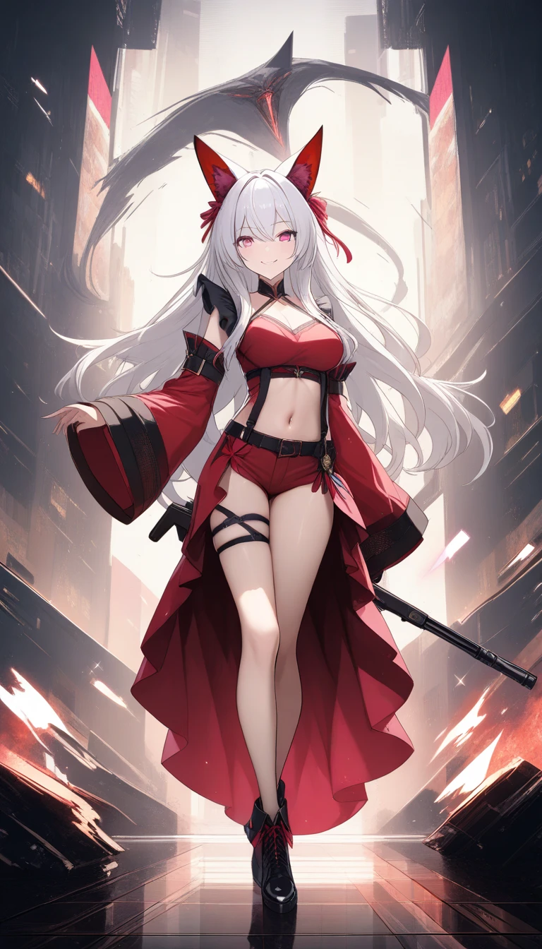 masterpiece, best quality, 1girl, , silver hair, ahoge, gold_eyes, shaggy_long_hair,,large_tits, , blue sky_landscape,,covered_groin,covered_nipples,solo,young_teen,,open_legs,knee_boots,crotch_armor,cowboy_shot,crotch, asymmetrical legwear, long hair, bikini, black bikini, black gloves, gloves, long sleeves, navel, o-ring, o-ring bikini, o-ring bottom, o-ring top, puffy long sleeves, puffy sleeves, red legwear, single thighhigh, swimsuit, thigh strap, thighhighs, uneven legwear,smile,nihil,open_mouth,angry,oil,wet,sweat,grhn,(angry:0.7),