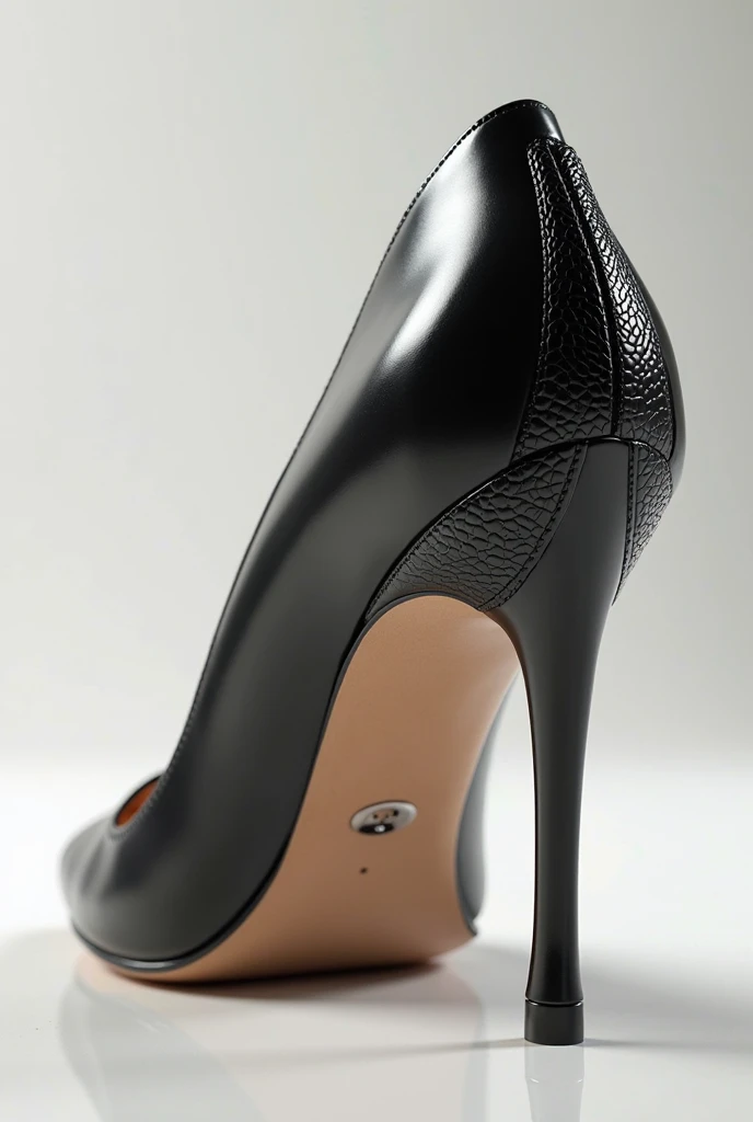 Extreme closeup of a foot in a black high heel