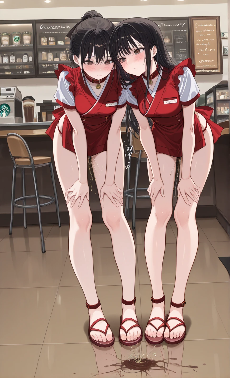pubes,Perverted,痴女,Be red in the face,Malu,Kneel on the ground with open legs,There are people around to shoot,Pubic hair shows through,Place your hands behind your head,There is text on the body,squatting on the ground,M-legs,black suspenders stockings,heeled sandals,Red lace bra,Red lace panties,Wearing a collar,Hands and feet are tied,kneels on the ground,There are a lot of people on the street,M-legs,spread their legs