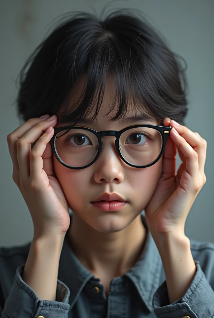 front-view, true photo, 9-years-old Japanese girl, (lying down on bed:1.4), small breast, cleavage, (show white panties and brassiere:2), (nipples disclosed), (open legs), (view including whole head and face and body and legs:1.4), weeping, crying, sad, dropping tears, wearing thin and round frame glasses on face, brassiere seen through, standing in bright office, full body view, best quality, masterpiece, ultra high res, (photorealistic:1.4), brown eyes, double edged eyelids, slightly symmetric eyes, black long hair, (extremely detailed natural human skin), detailed natural human hair, detailed natural hum lips, looking at viewer, (detailed clothes:1.2), (extremely detailed eyes and face), 8k, RAW photo