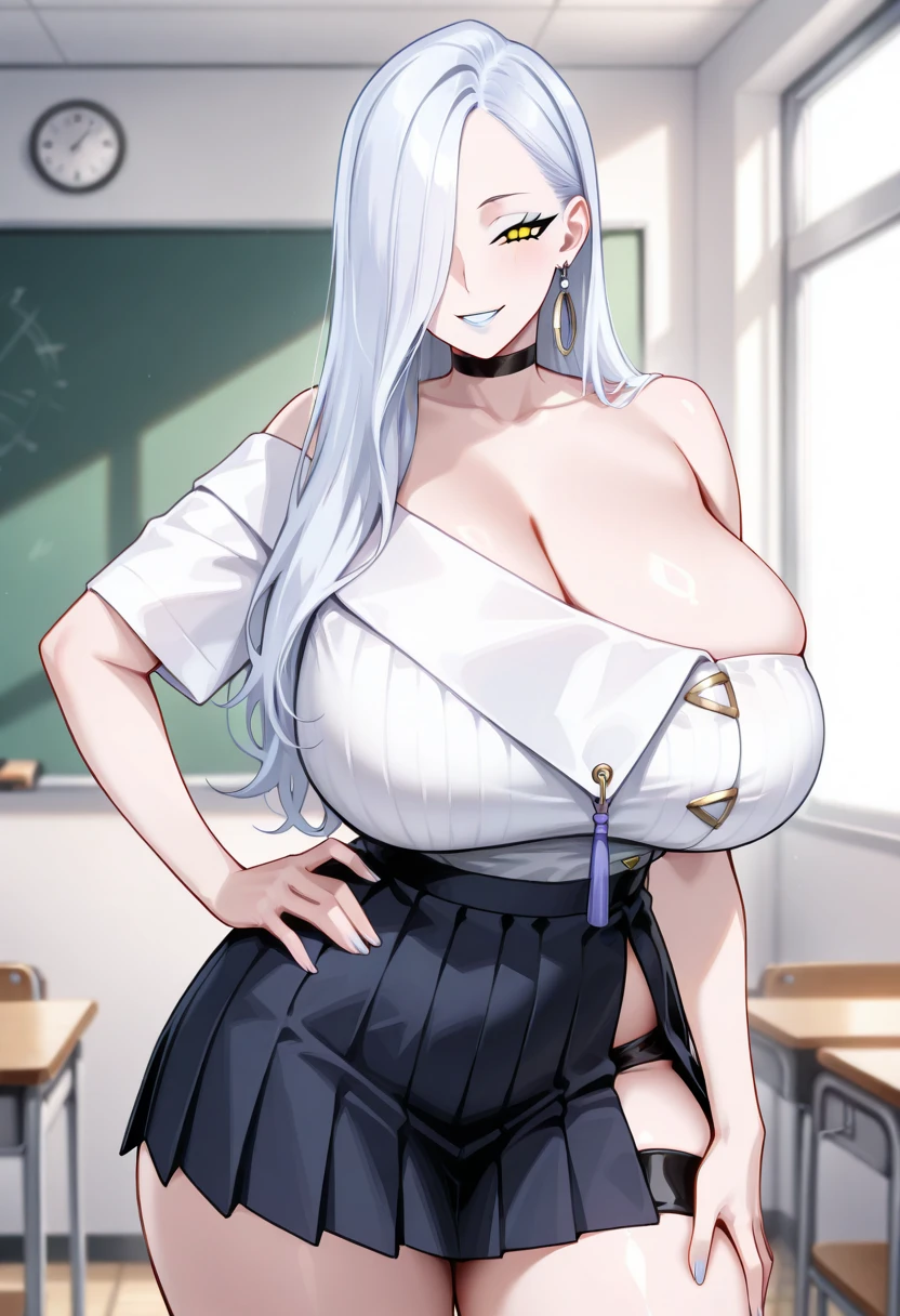 (best quality:1.5, highres, UHD, 4K, detailed lighting, shaders, perfect hand anatomy), blonde straight hair, busty, nurse outfit, cleavage, thighs, smiling, pov, close shot, standing, hospital background