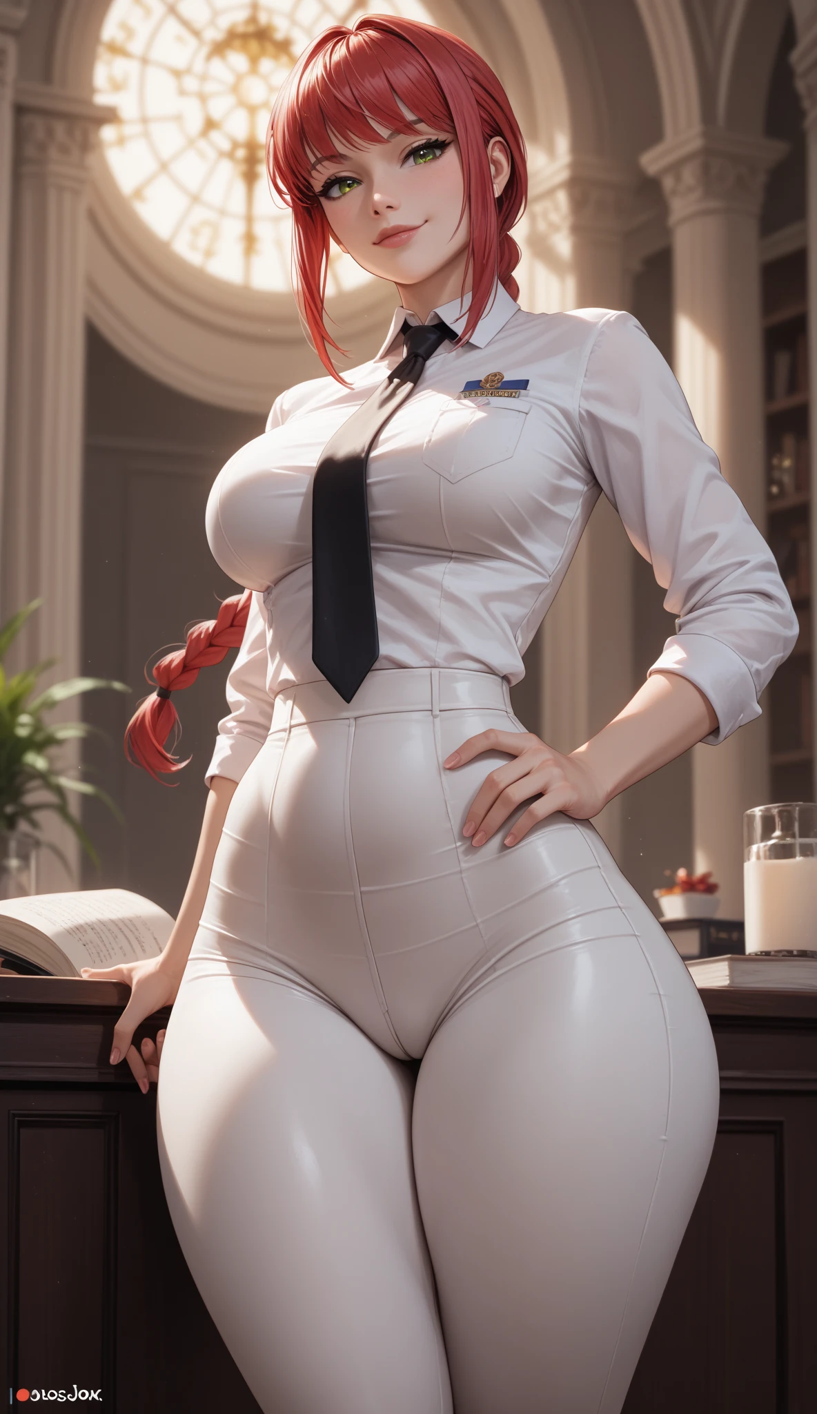 8K, Masterpiece, RAW photo, Best quality, Photorealistic, Extremely detailed CG unifies 8K, 8K, Diamond, and wallpaper, Depth of field, Cinematic light, Lens flare, Ray tracing, (Extremely beautiful face, Beautiful lips, Beautiful eyes), intricate detail face, ((ultra detailed skin)) 1girll, In the dark, deepshadow, Pretty Korean girl, Kpop idol, 1 girl, (Very slim and slender muscular body:1.3), ((view the viewer)),(Big smile:1.3), (Blurred background), In the living room),(No one is in the background:1.3), Beautiful earrings, bangle, necklace, Pantyhose, Clear eyes, Walking, (Pale skin), (Big eyes), Face forward, (brown hairs), (Full body shot), ((Skinny ladies suit:1.3)), ((white suit jacket,red necktie,Thong panties)), ((white suit jacket,red necktie,Thong panties)), (view the viewer:1.3) open breast, Very slim, Big breasts,, Ass focus, Before the eyebrows,(Skinny women's clothing), Thick thighs
