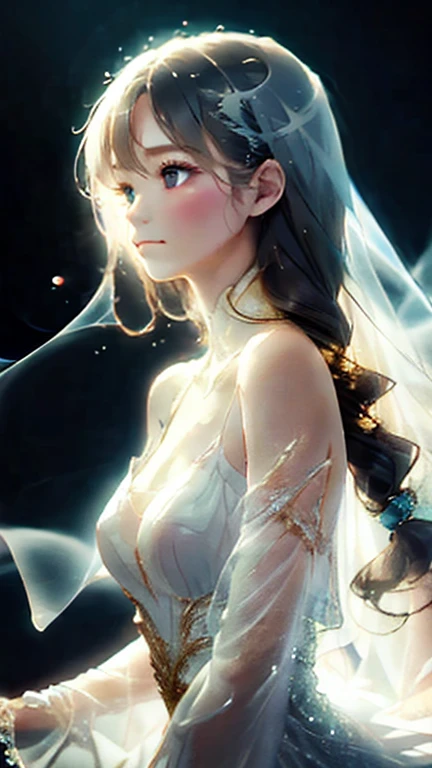 (melhor qualidade,4k,8k,high resolution,obra de arte:1.2),ultra-detalhado,(realista,photorealista,photo-realista:1.37),retrato,woman in veil,Ethereal presence,Attracting attention,Curiosidade,todas as esferas da vida,colorful veils floating,Aura misteriosa,beleza estonteante,Cabelo varrido pelo vento,olhar hipnotizante,dark and dramatic lighting,foco suave,implied narrative,olhos expressivos,detalhes finos,linguagem corporal,silhuetas no fundo,dicas sutis do ambiente circundante,romantic atmosphere,dramatic composition,dominant presence,Interaction with the viewer,sparks of imagination,Profundidade Emocional,poesia visual,camadas de significado,atmosfera sublime,qualidade de sonho,magical realism,paleta impressionista,primeiro plano e fundo desfocados,pinceladas suaves,linhas fluidas,Infinitas possibilidades,Desvendando o desconhecido,Transcendendo fronteiras,movimento fluido,qualidade assustadora,unforgettable impression,beleza sublime,unconventional essence