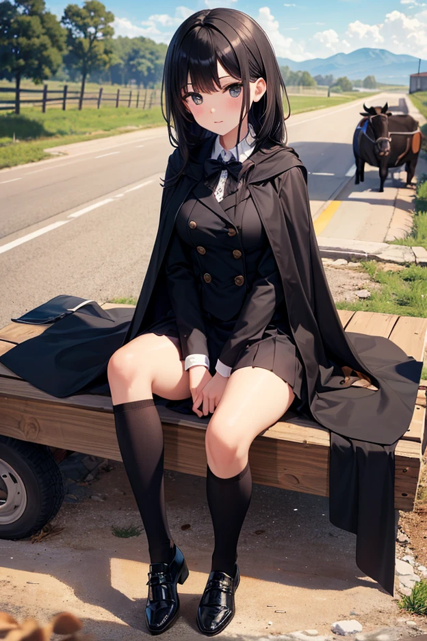 masterpiece, highest quality, shape, very detailed, chitanda_teeth, beautiful and detailed eyes, horse rider, riding outfit、Rubber Black Riding Boots,british horse riding, Trampling,stomp,Shoesjob, full body portrait、馬teethいない。Inside the stable