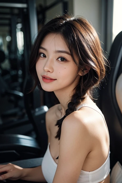 ((Highest quality, 8k, masterpiece: 1.3)), sharp: 1.2, Perfect Body Beauty: 1.6, ((Layered Hairstyles, Small breasts: 2.0)), (((Big nipples))), (Beautifully shaped breasts), ((long hair: 2.0)), ((necklace)), Earrings, ring, Bracelet, Hair Accessories, ((Beautiful young teenager woman)), ((Straight nose)), (Eyeliner), Armpit Hair, Bristles, ((White and beautiful skin)), Wavy Hair, Beautiful attention to detail, Super detailed, Highly detailed face and skin texture, fine grain, double eyelid, Black Hair, Big Ass, Lower Body, Thighs, (((Skinny))), Wet and shiny lips, smile, Get a grip on your body, ((Anatomically correct human body)), ((Crisp body shape)), Ribs, clavicle, Protruding skeleton, A face without nasolabial folds, Shyness, Thin eyebrows, Big eyes, (shoot from side: 1.0), (Narrow shoulders: 2.0), (Smile: 1.0)