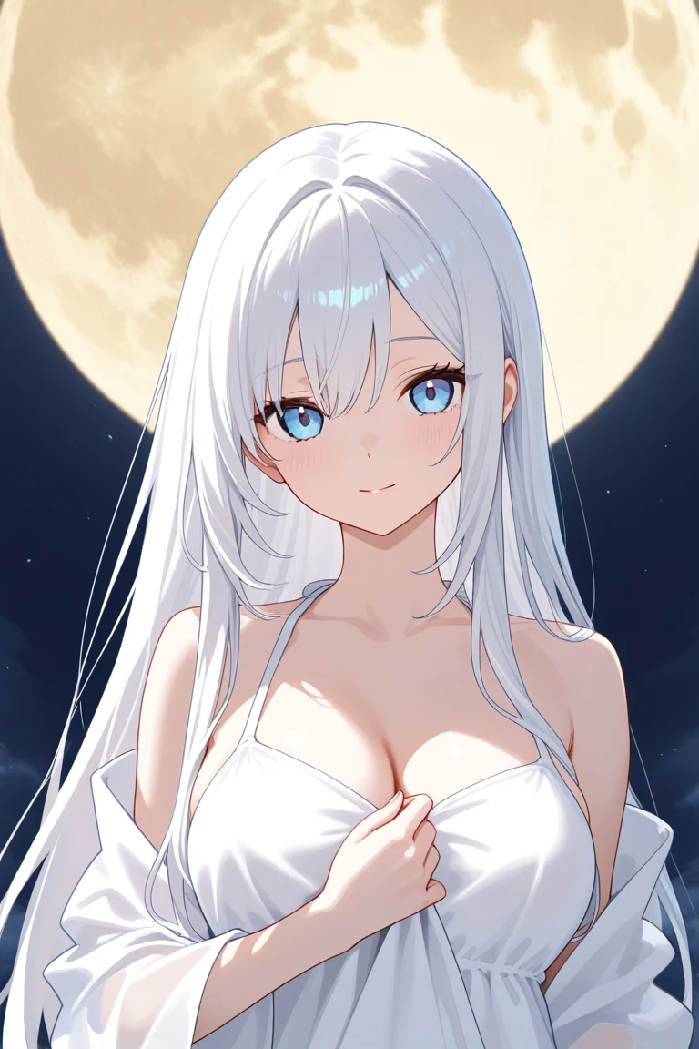 Garota de anime cabelo branco, pele clara, olhos cinzas, orelhas de gato, tongue out, looking at the camera, camisa branca transparente, corpo sexy, seios quase para fora, Camisa transparente ultra-detalhado)), alto detalhe, alta qualidade, 4k, melhor qualidade, high resolution