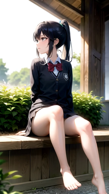 (8K, RAW Photos, 最high quality, masterpiece:1.2), high qualityのRAWカラー写真, Professional photo shoot, Cinematic Light, alone, (((young woman, Gal))), (Sharp features), (Small face), (Skin with attention to detail:1.2), clavicle, Cute face, Beautiful appearance, Long eyelashes,Girl Turning Around, (Embarrassing)、(blush)、Looking down、Worried eyebrows, (Black Hair, Braid), high school student, Red tie, High School Uniform:1.2, Black jacket, Open jacket, Jacket cuff buttons, White shirt, Check skirt, Night Park, Birds chirping, Anxious attitude, Capture the happy moment, Artistic painting,Attractive thighs, White sneakers, (Very nice touch:1.2), (Troubled expression), Peaceful atmosphere, Oil painting style, Bright colors, (Are standing:1.5, lean on a tree, Full body portrait), Smooth texture, Keep your eyes down, Beautiful Skin, Shiny skin, ((Perfect Fingers, Five Fingers, Anatomically correct)), Background Blur, high quality, Surreal, ((Very detailed, photo shoot)),(Skirt flip、Thin black leggings),,(((Skirt flip、High leg)))、(avert your eyes)、((View from below、Close-up on crotch))、squat、