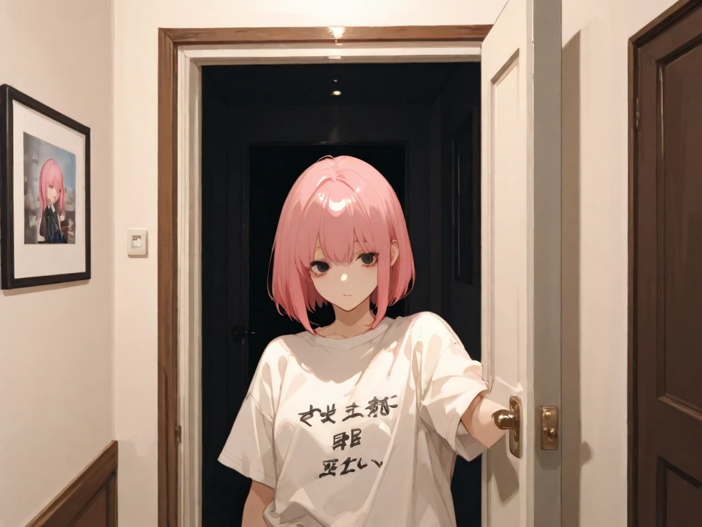 masterpiece, top-quality, 2Others, Male and female couples, 1 man and 1,, Adults, Height difference, different fashion, different color, finely eye and detailed face, intricate detailes, Casual clothing, Oversized shirt, Modern urban streets, Hands on back, A smile, Happiness, tenderness, high-level image quality、 beautiful male、tall、hug from behind、Trying to kiss、window、nightfall、nighttime scene、𝓡𝓸𝓶𝓪𝓷𝓽𝓲𝓬、Korean Male, Idol Photos, k pop, Professional Photos, Vampires, Korean fashion in black and white, Fedoman with necklace, inspired by Sim Sa-jeong, androgynous vampire, :9 detailed face: 8, extra detailed face, detailed punk hair, ((asa)) baggy eyes, Seductive. Highly detailed, semi realistic anime, Vampires, hyperrealistic teen, delicate androgynous prince, imvu, short hair above the ears, Man with short hair, Woman with long hair, A man with a glaring expression and a woman with a gentle expression, With a bright blonde short-haired man, Woman with pretty long pink hair