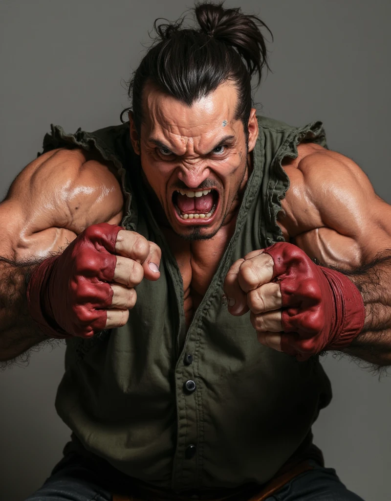 Crazy Man Clenching His Fists In Front Of His Face, saliva flying out of your mouth, In combat mode, stock, stockphoto, Fists Fisting Hard, Intimidating man, Strong expression, Menacing pose, Angry man, 高品質の stock写真, シャッター stock, Striking a fighting pose, Fighting pose, Strong jaws, Clench, Expressive!!!!!, stockフォト
2
A close-up shot captures the intense moment of a punch being delivered. The person delivering the punch wears a long-sleeved black shirt, with their fist prominently in the frame, suggesting force and motion. The recipient is clad in a casual grey t-shirt, with a robust, muscular build indicated by the visible shoulder and chest area. The skin tone of both individuals is light, and the background is a neutral grey, enhancing the focus on the physical interaction. The image conveys a sense of impact and tension, with the composition tightly framing the action to emphasize the clash. The lighting is even, highlighting the textures of the clothes and skin, and the entire scene is captured in a realistic, unembellished style, emphasizing the rawness of the encounter.