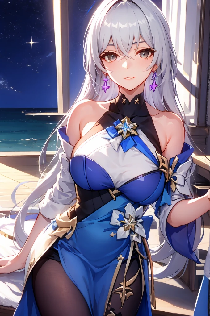 (masterpiece)、(highest quality)、((Super detailed))、(super delicate)、naughty chinese princess、Pastel colors hair、beautiful breasts、gorgeous castle、Fantastic starry sky、aurora