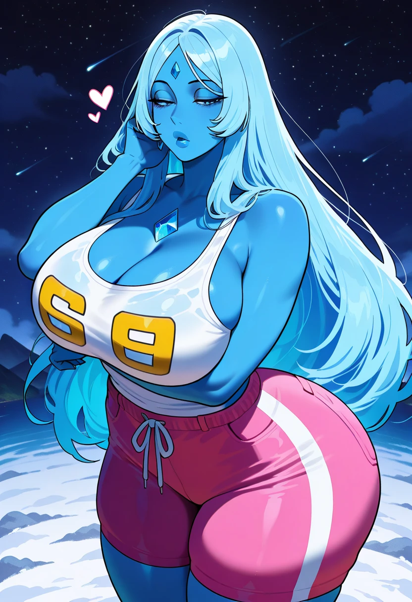8K,High quality,Animated,married,Beautiful,Bright,Eye Highlights,Purple eyes,Sexy,ultra gigantic tits,oversized tits,Dark blue ,Erotic,beautiful line art. Blue skin, Blue and orange gradient fins, , Nothing on, Nothing on, Nothing on, , Black underwear,